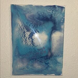 Oceanic Blue and White Abstract Canvas